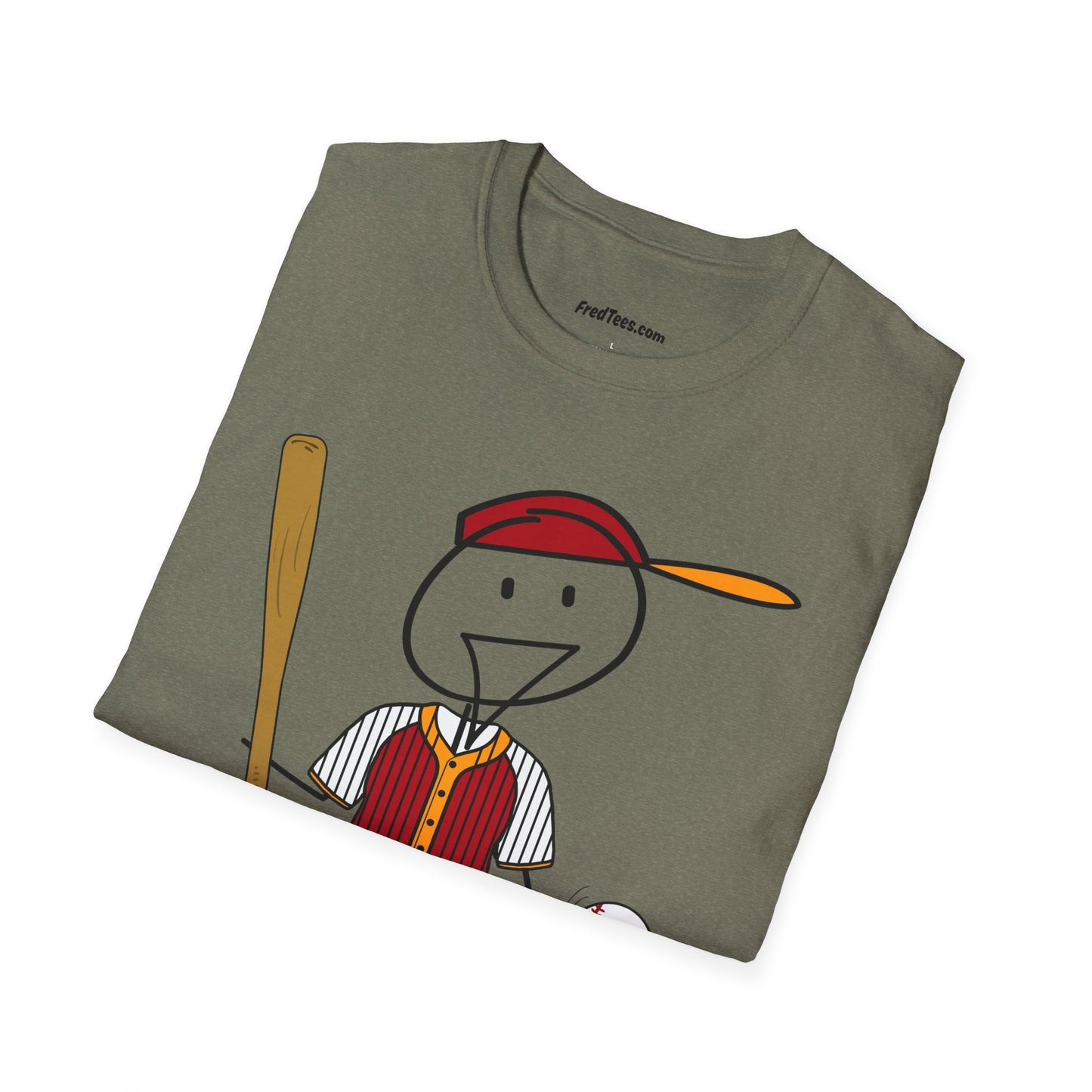 FRED is ready to PLAY BALL! His forever motto - HAVE FUN, PLAY HARD, DON’T QUIT! Red and gold pinstripe