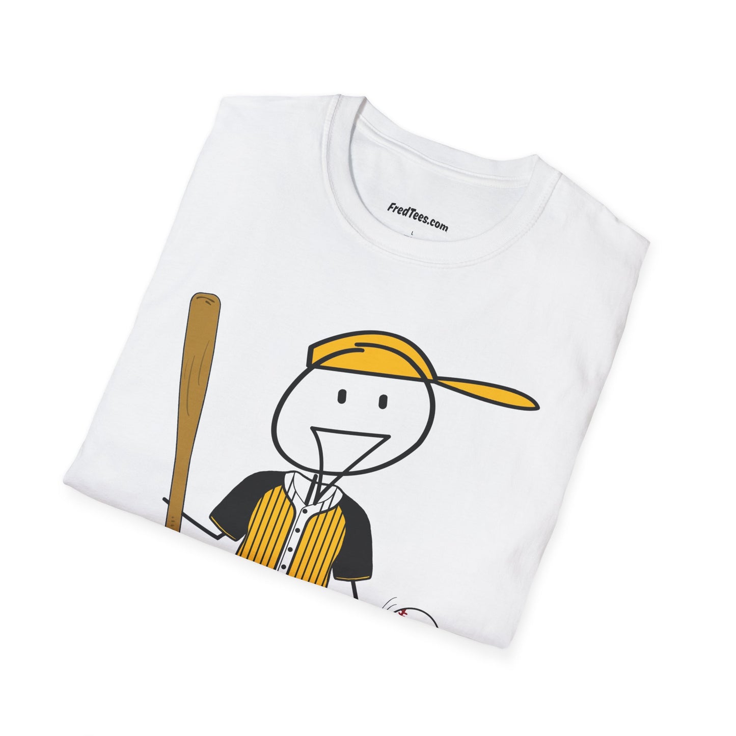 FRED is ready to PLAY BALL! His forever motto - HAVE FUN, PLAY HARD, DON’T QUIT! Yellow & Black Pinstripe