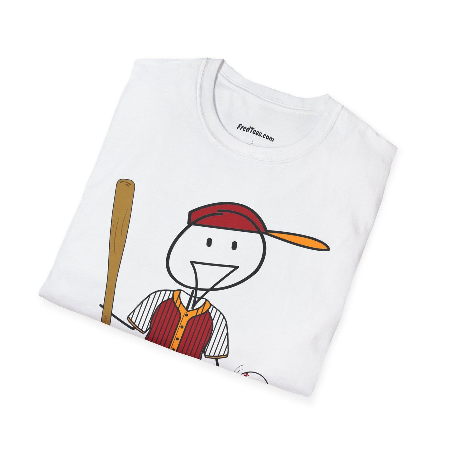 FRED is ready to PLAY BALL! His forever motto - HAVE FUN, PLAY HARD, DON’T QUIT! Red and gold pinstripe
