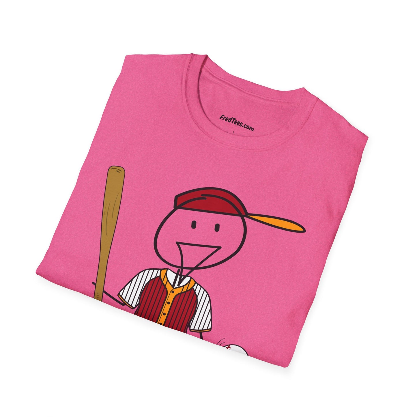 FRED is ready to PLAY BALL! His forever motto - HAVE FUN, PLAY HARD, DON’T QUIT! Red and gold pinstripe