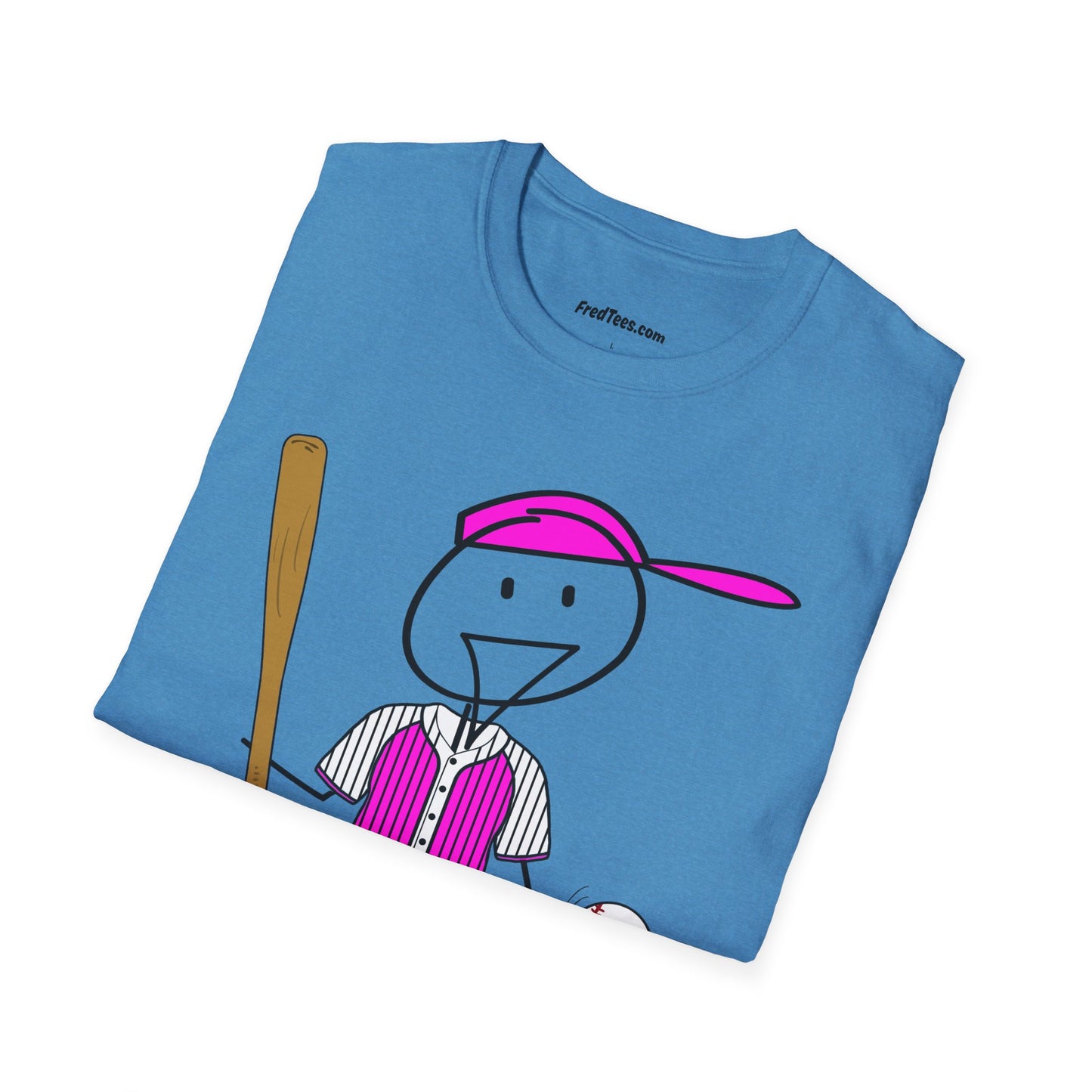 FRED is ready to PLAY BALL! His forever motto - HAVE FUN, PLAY HARD, DON’T QUIT! Hot Pink Pinstripe