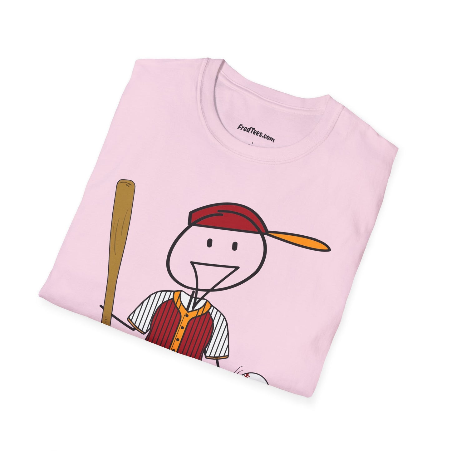 FRED is ready to PLAY BALL! His forever motto - HAVE FUN, PLAY HARD, DON’T QUIT! Red and gold pinstripe
