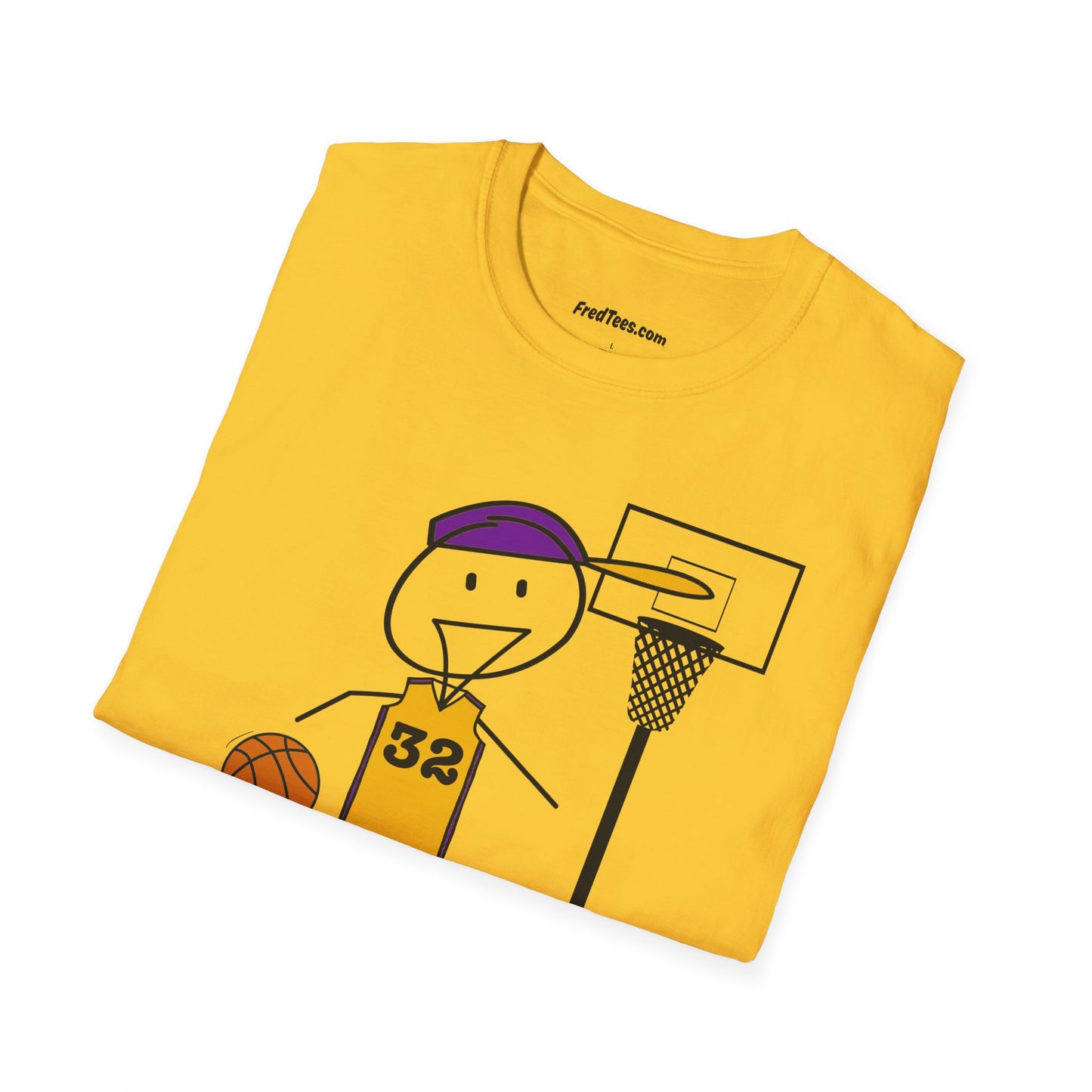 FRED is ready for the court! His forever motto - HAVE FUN, PLAY HARD, DON’T QUIT! Purple & Yellow