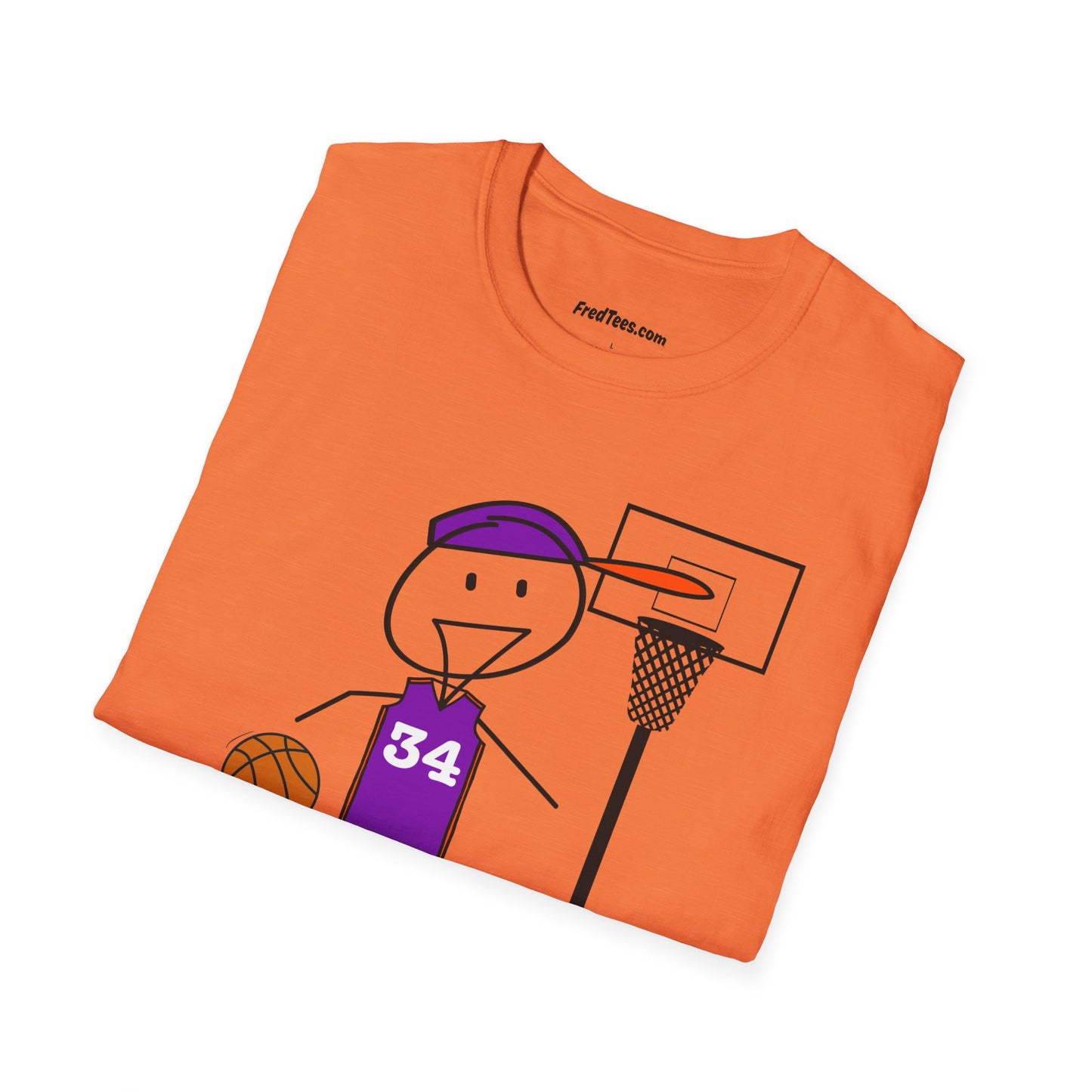 FRED is ready for the court! His forever motto - HAVE FUN, PLAY HARD, DON’T QUIT! Purple & Orange