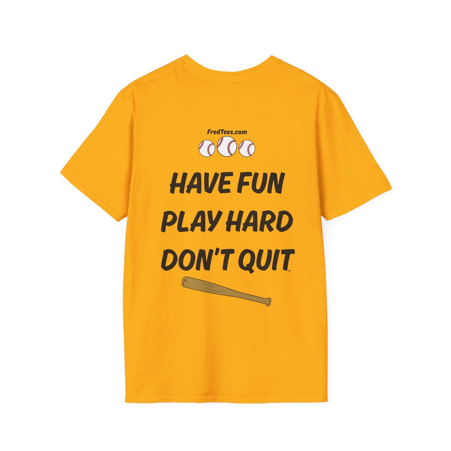 FRED is ready to PLAY BALL! His forever motto - HAVE FUN, PLAY HARD, DON’T QUIT! Purple & Yellow