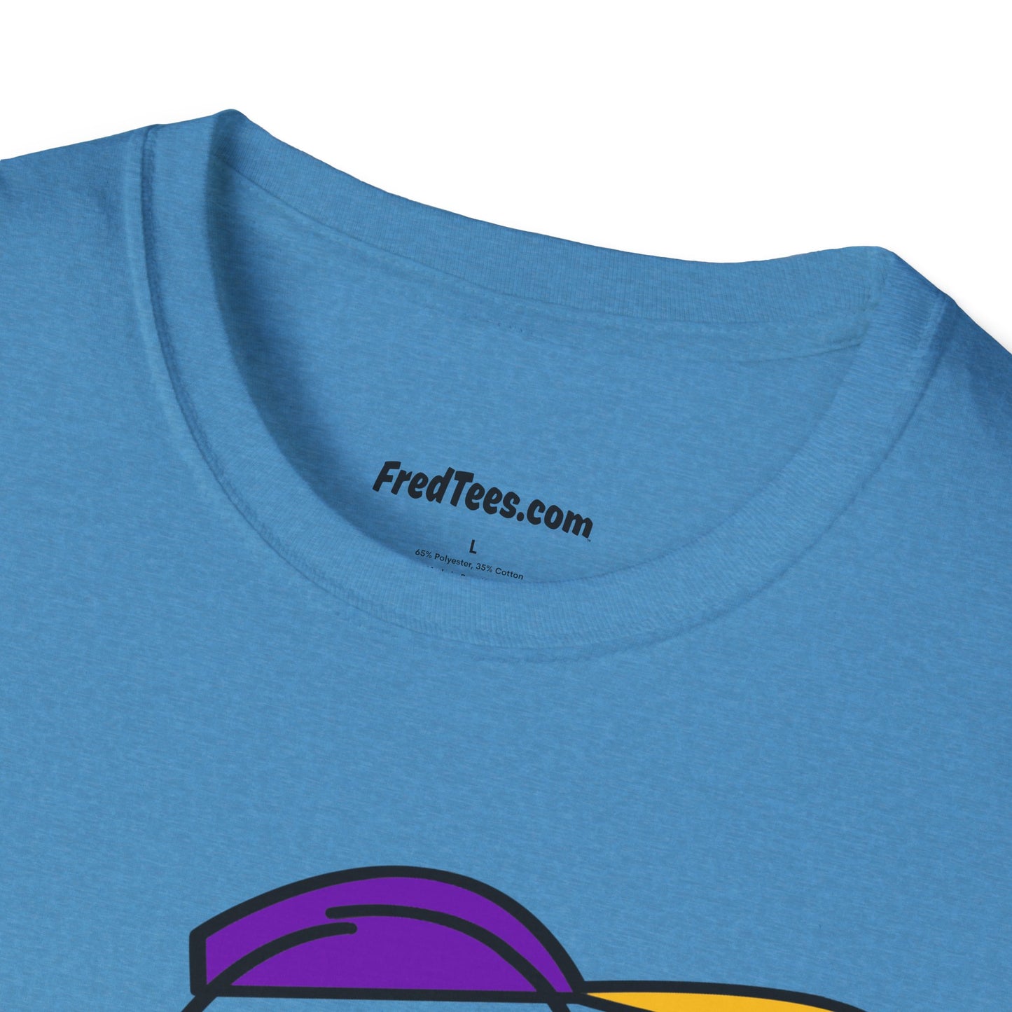 FRED is ready to PLAY BALL! His forever motto - HAVE FUN, PLAY HARD, DON’T QUIT! Purple & Yellow Pinstripe