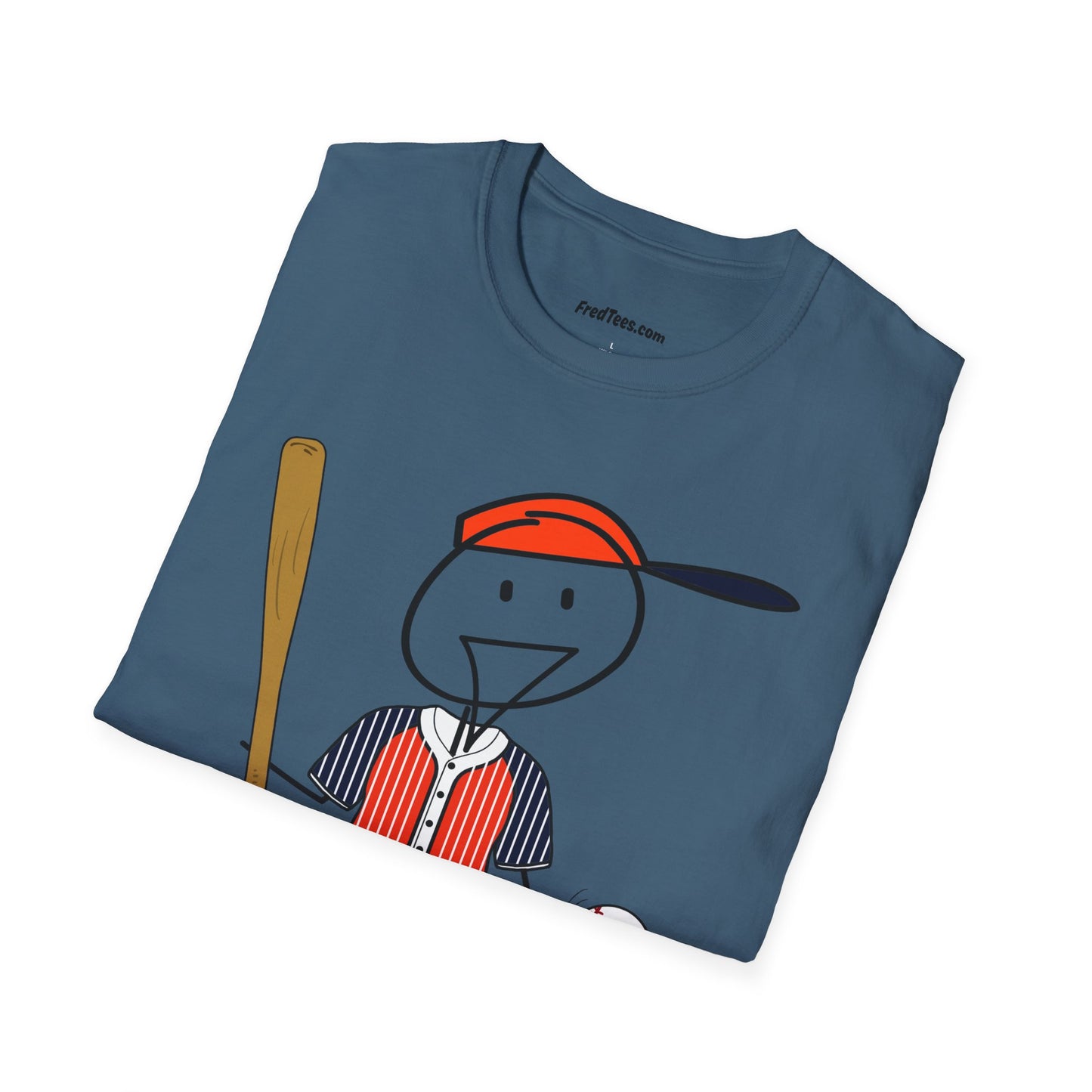 FRED is ready to PLAY BALL! His forever motto - HAVE FUN, PLAY HARD, DON’T QUIT! Orange & Navy Pinstripe