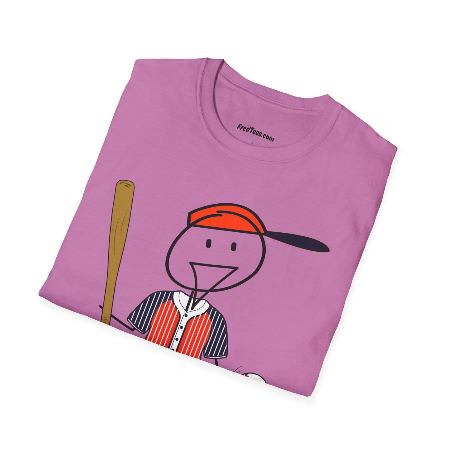 FRED is ready to PLAY BALL! His forever motto - HAVE FUN, PLAY HARD, DON’T QUIT! Orange & Navy Pinstripe