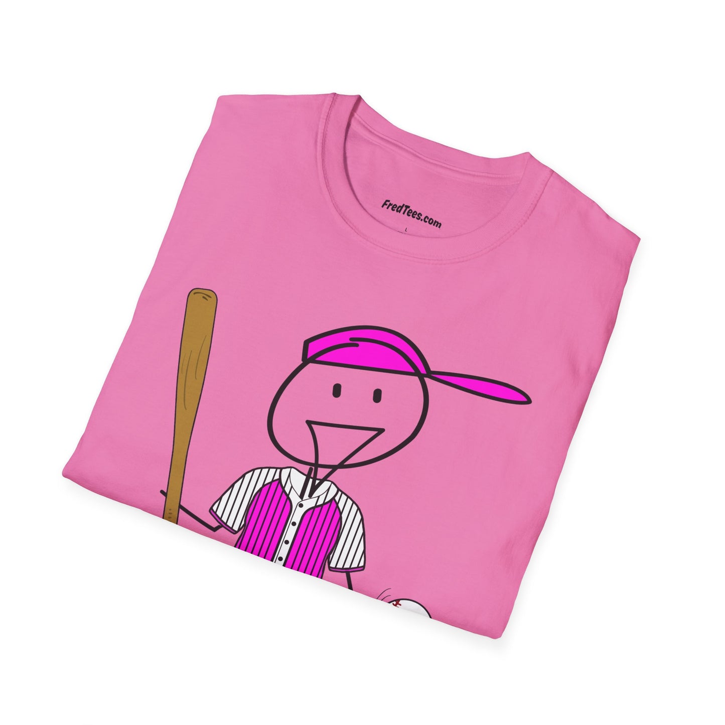 FRED is ready to PLAY BALL! His forever motto - HAVE FUN, PLAY HARD, DON’T QUIT! Hot Pink Pinstripe