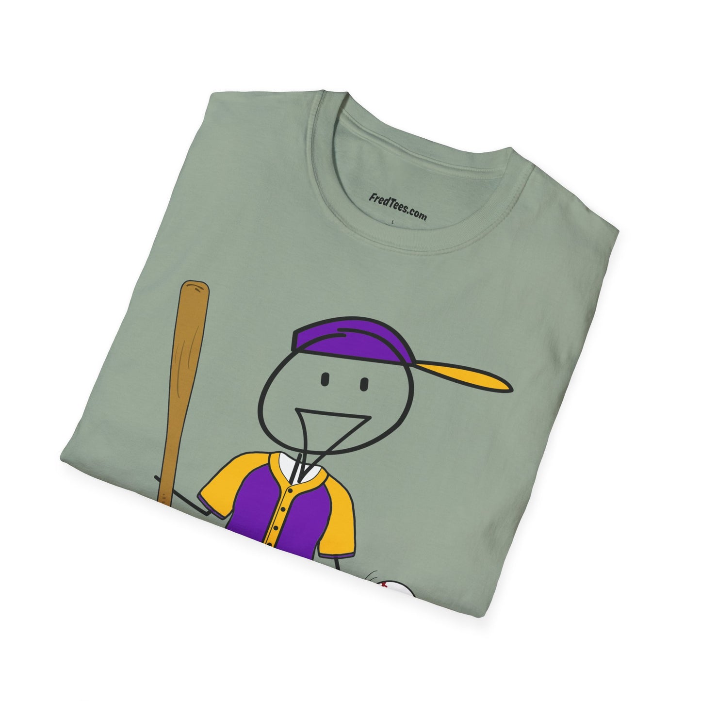 FRED is ready to PLAY BALL! His forever motto - HAVE FUN, PLAY HARD, DON’T QUIT! Purple & Yellow