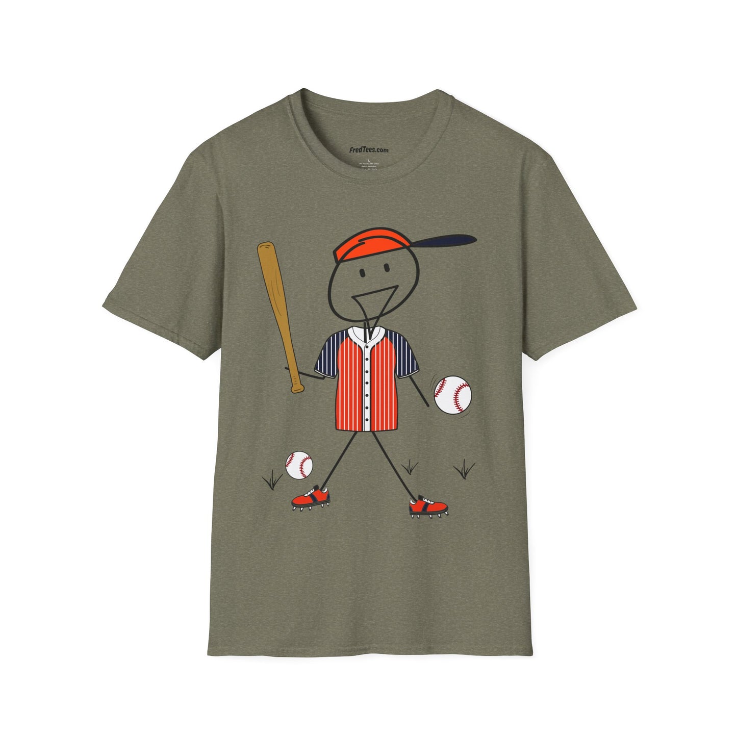 FRED is ready to PLAY BALL! His forever motto - HAVE FUN, PLAY HARD, DON’T QUIT! Orange & Navy Pinstripe