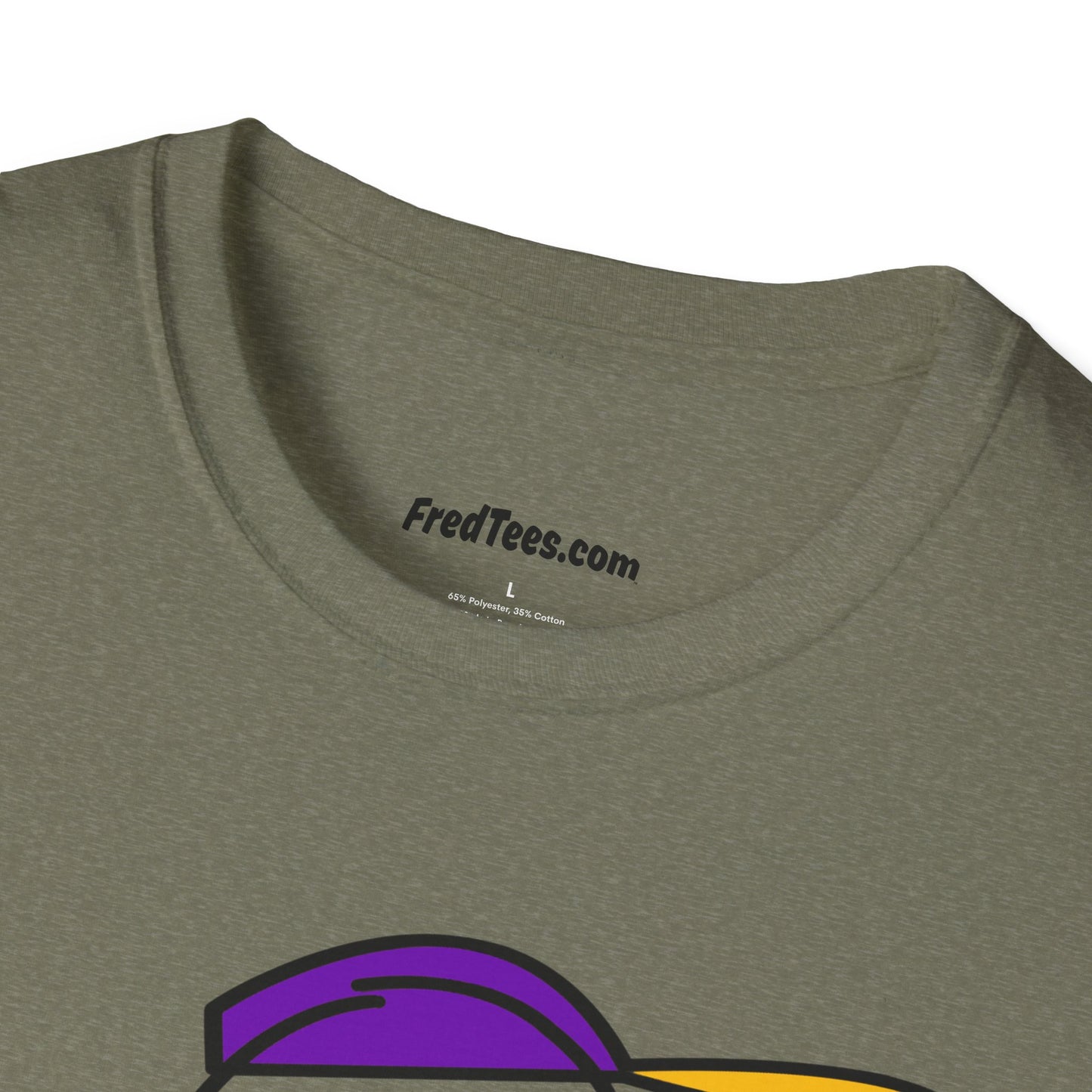 FRED is ready to PLAY BALL! His forever motto - HAVE FUN, PLAY HARD, DON’T QUIT! Purple & Yellow Pinstripe