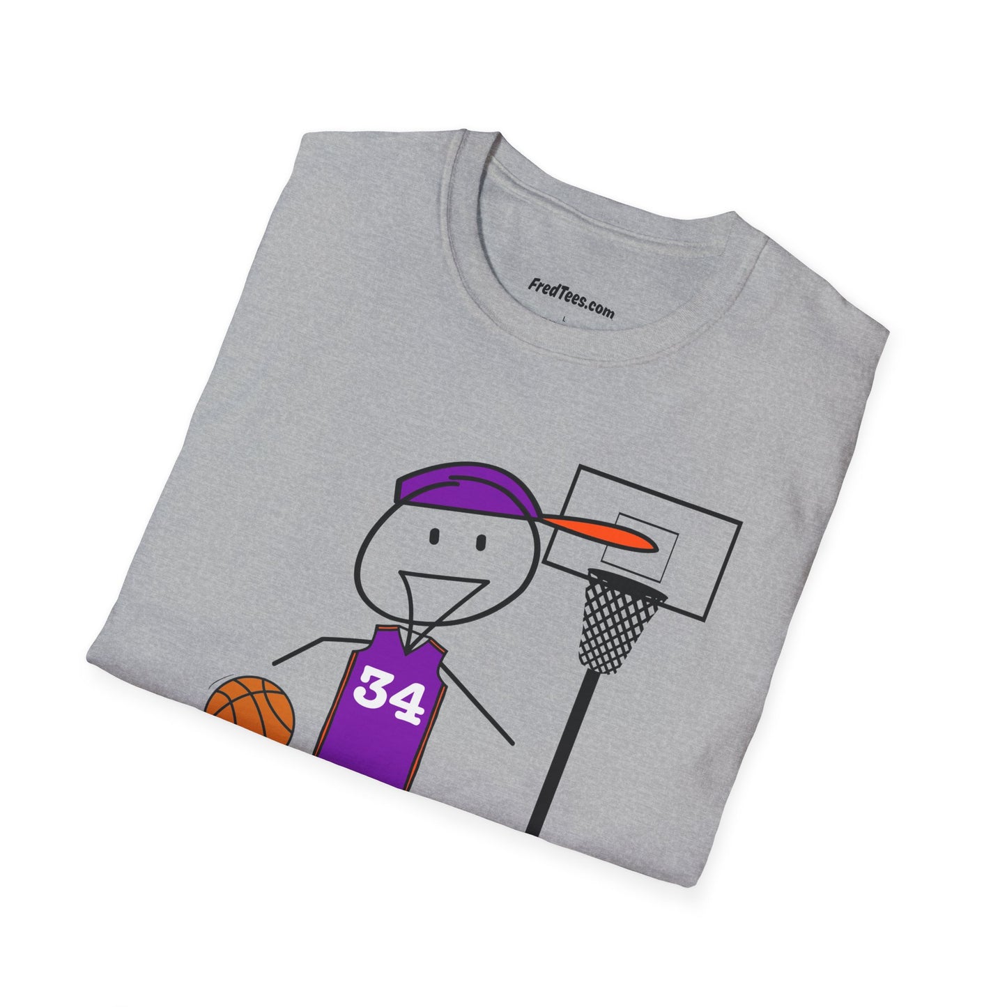 FRED is ready for the court! His forever motto - HAVE FUN, PLAY HARD, DON’T QUIT! Purple & Orange