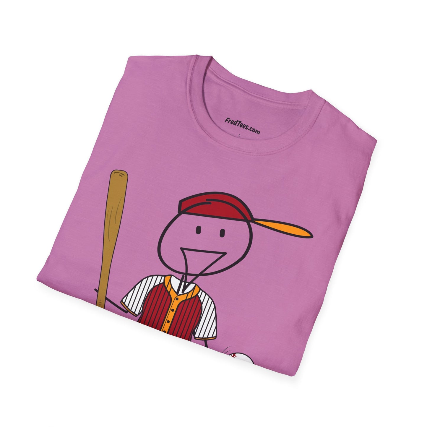 FRED is ready to PLAY BALL! His forever motto - HAVE FUN, PLAY HARD, DON’T QUIT! Red and gold pinstripe