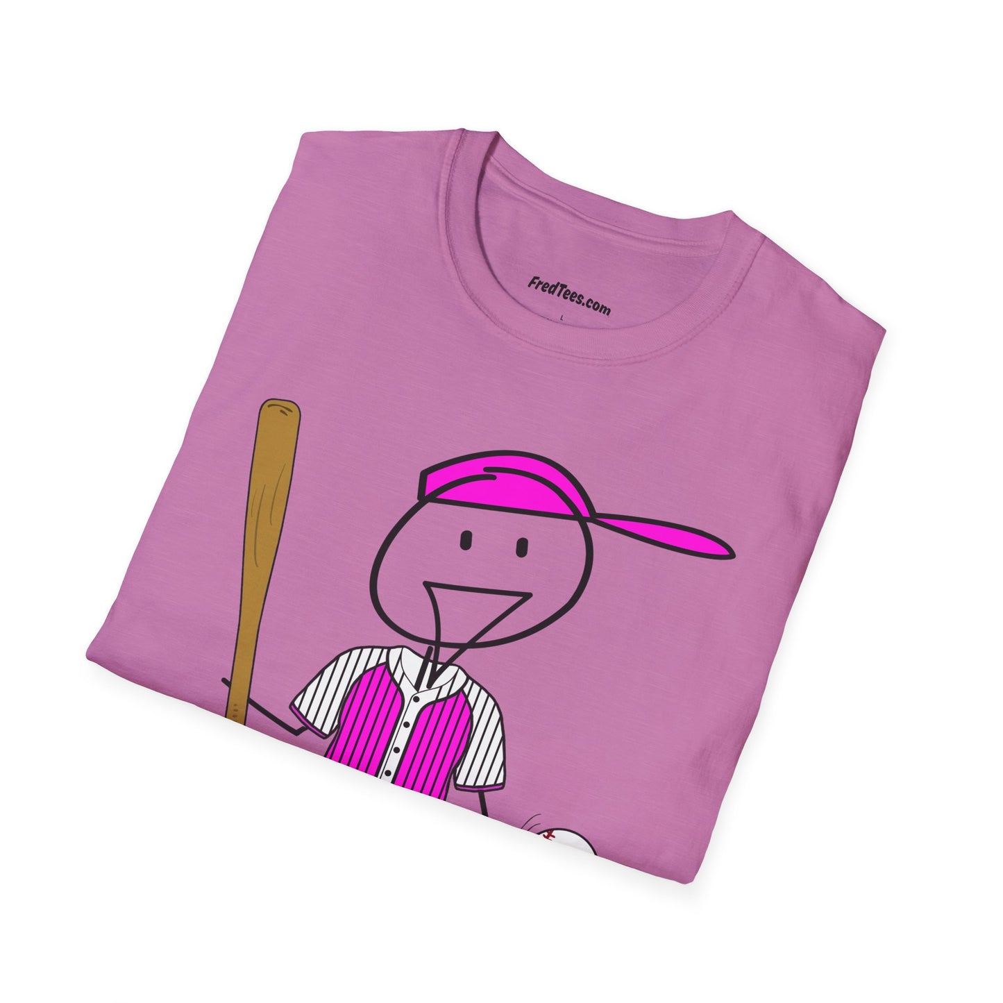 FRED is ready to PLAY BALL! His forever motto - HAVE FUN, PLAY HARD, DON’T QUIT! Hot Pink Pinstripe