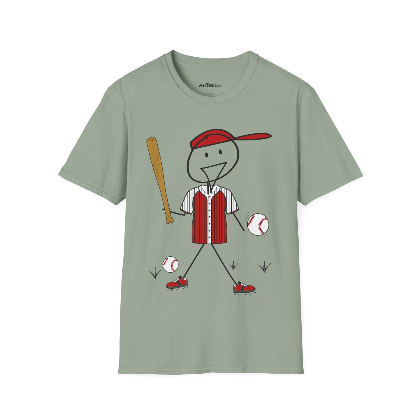 FRED is ready to PLAY BALL! His forever motto - HAVE FUN, PLAY HARD, DON’T QUIT! Red Pinstripe