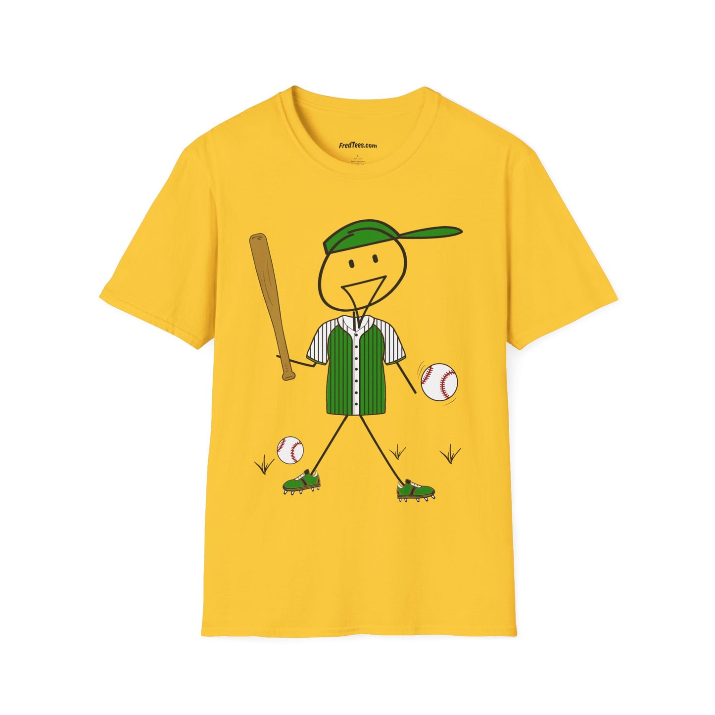 FRED is ready to PLAY BALL! His forever motto - HAVE FUN, PLAY HARD, DON’T QUIT! Green Pinstripe