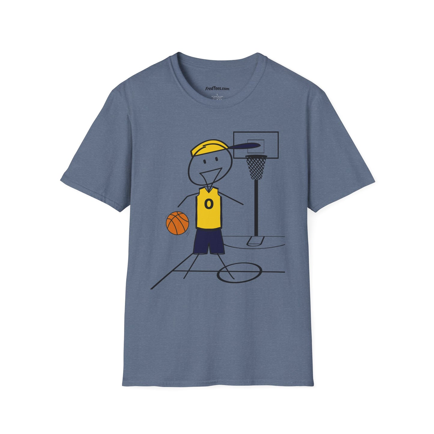 FRED is ready for the court! His forever motto - HAVE FUN, PLAY HARD, DON’T QUIT! Navy & Yellow