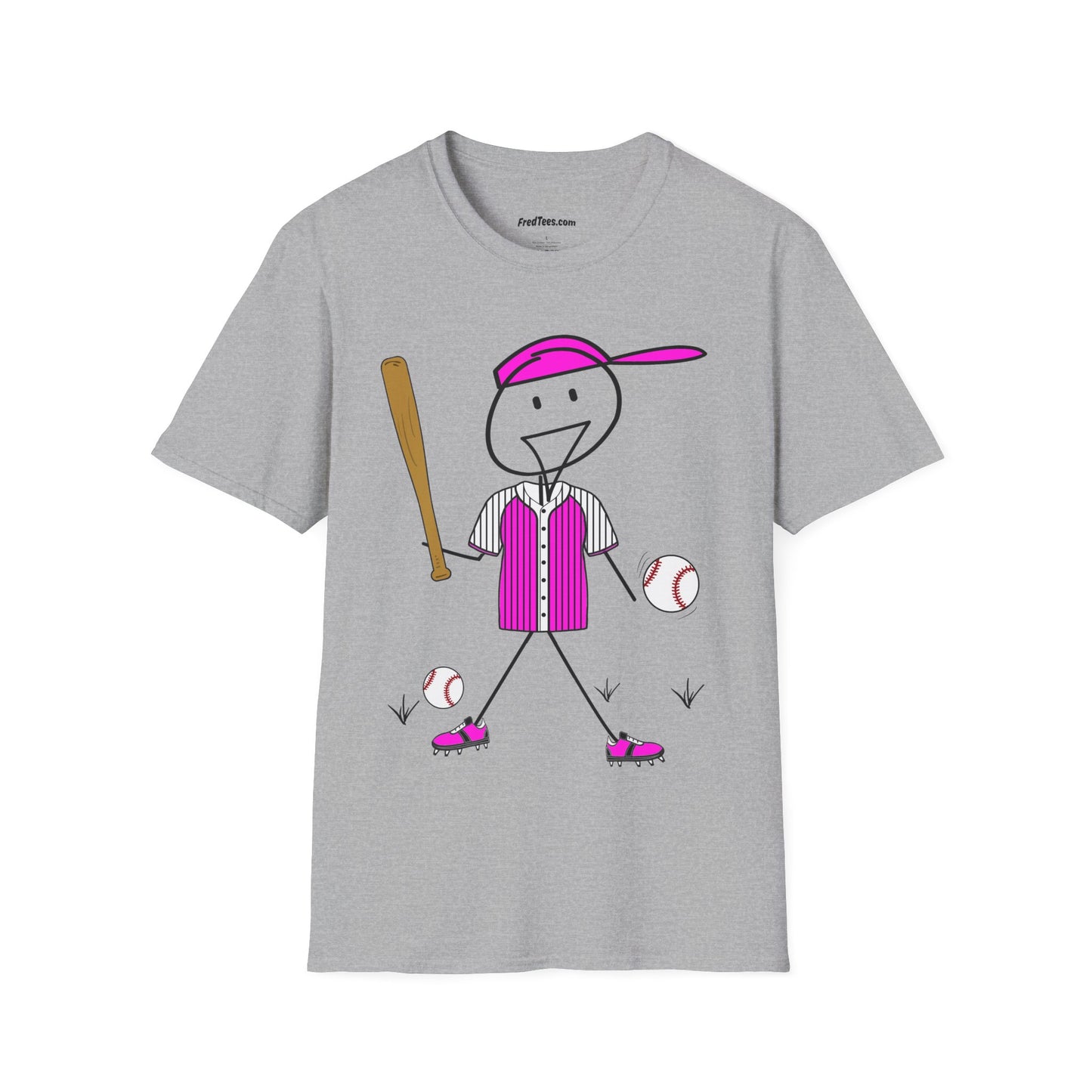 FRED is ready to PLAY BALL! His forever motto - HAVE FUN, PLAY HARD, DON’T QUIT! Hot Pink Pinstripe