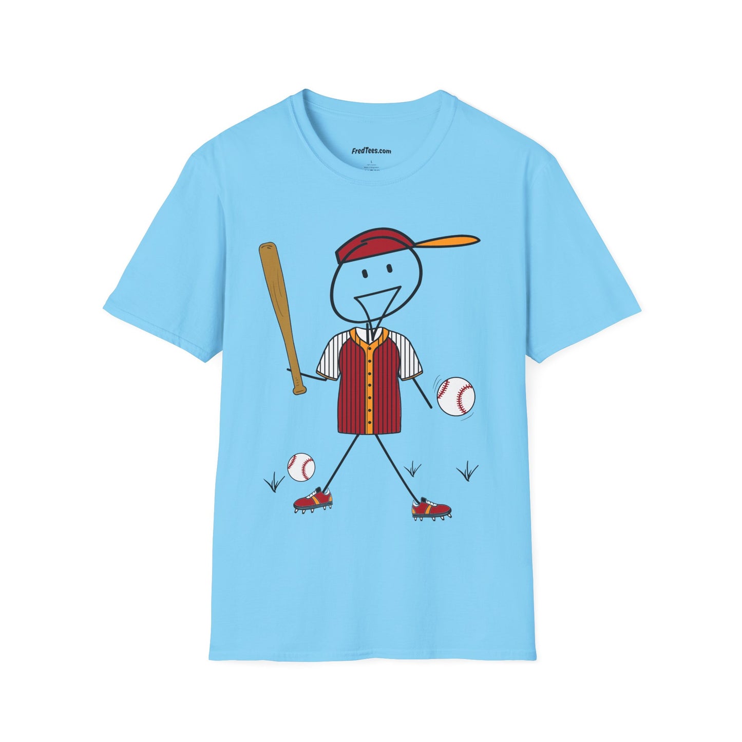 FRED is ready to PLAY BALL! His forever motto - HAVE FUN, PLAY HARD, DON’T QUIT! Red and gold pinstripe