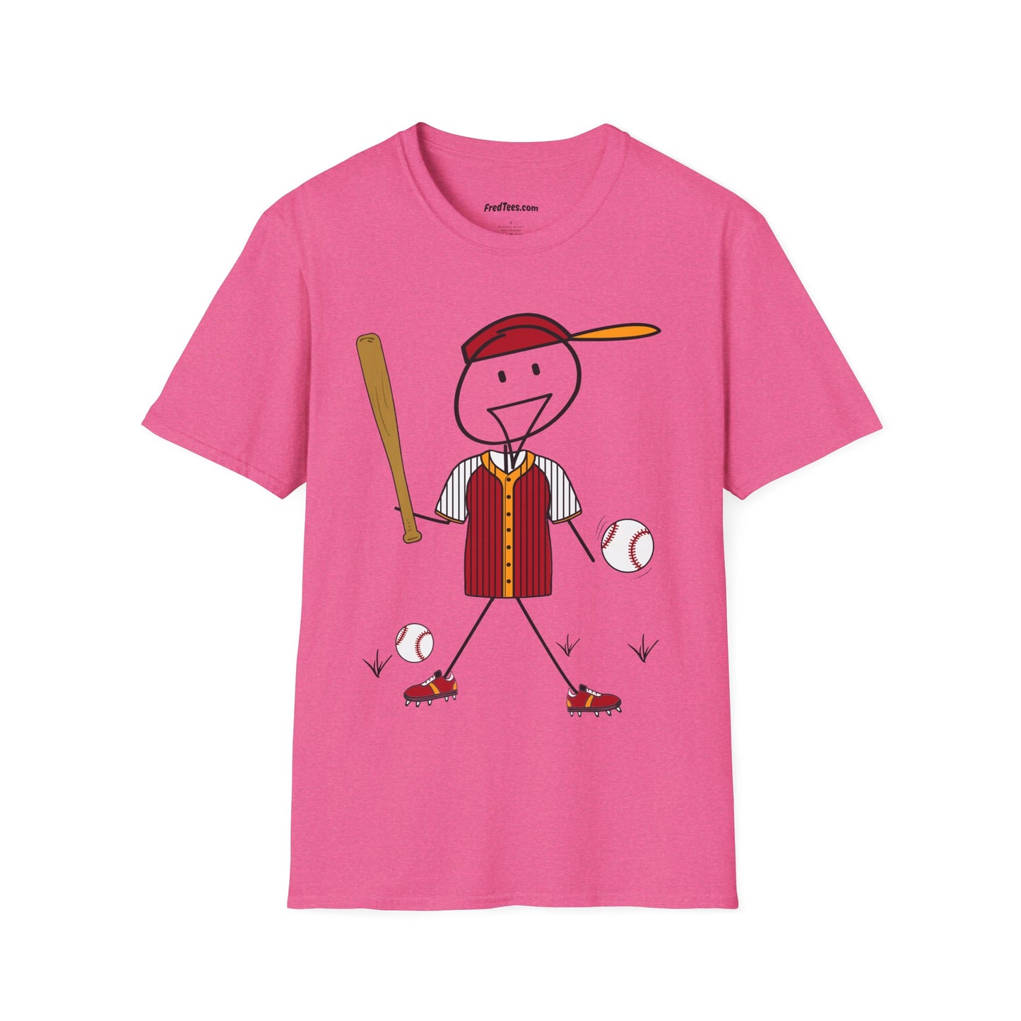 FRED is ready to PLAY BALL! His forever motto - HAVE FUN, PLAY HARD, DON’T QUIT! Red and gold pinstripe