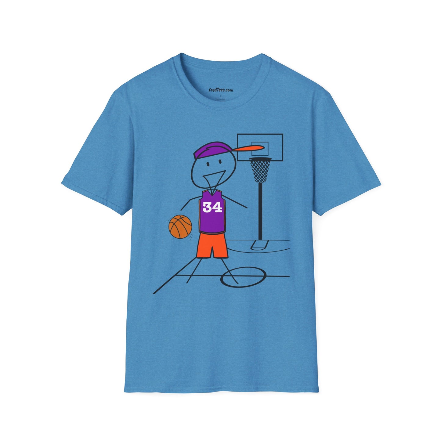 FRED is ready for the court! His forever motto - HAVE FUN, PLAY HARD, DON’T QUIT! Purple & Orange