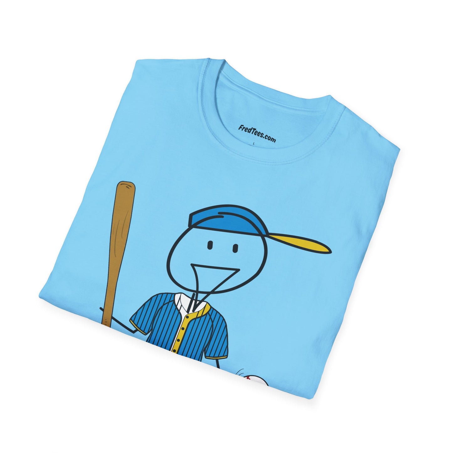 FRED is ready to PLAY BALL! His forever motto - HAVE FUN, PLAY HARD, DON’T QUIT! Aqua & Yellow Pinstripe