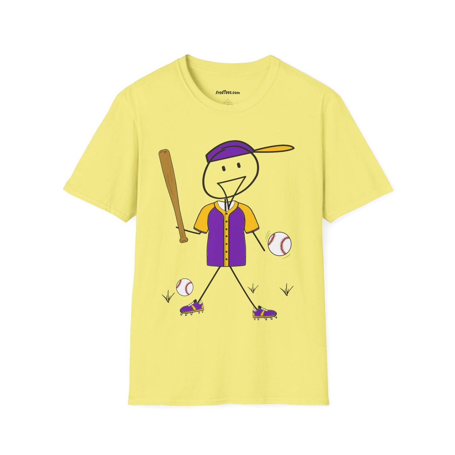FRED is ready to PLAY BALL! His forever motto - HAVE FUN, PLAY HARD, DON’T QUIT! Purple & Yellow