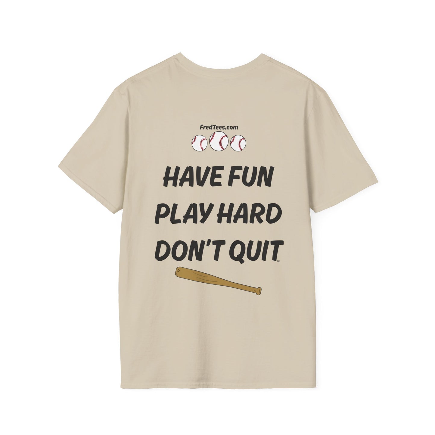 FRED is ready to PLAY BALL! His forever motto - HAVE FUN, PLAY HARD, DON’T QUIT! Red Pinstripe