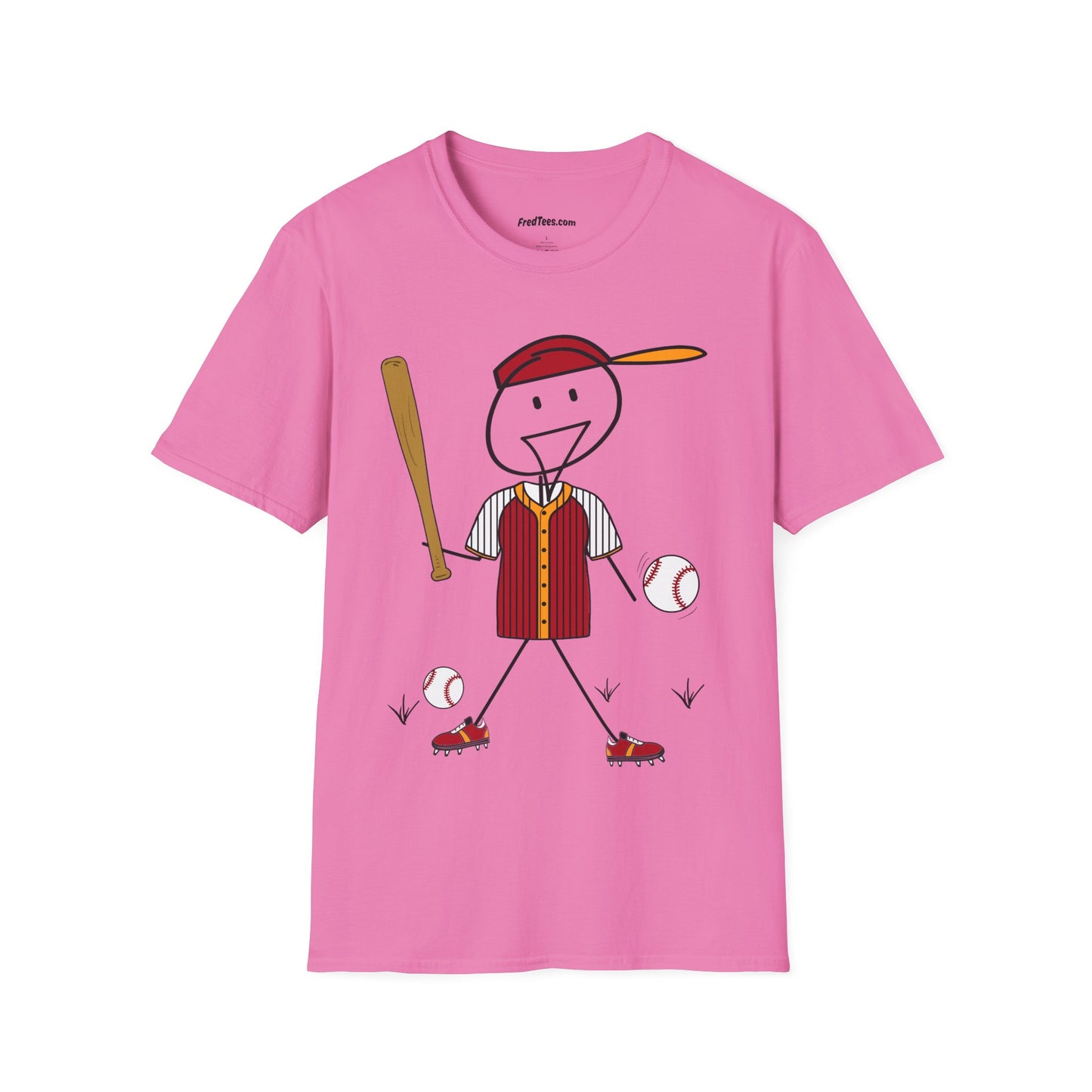 FRED is ready to PLAY BALL! His forever motto - HAVE FUN, PLAY HARD, DON’T QUIT! Red and gold pinstripe
