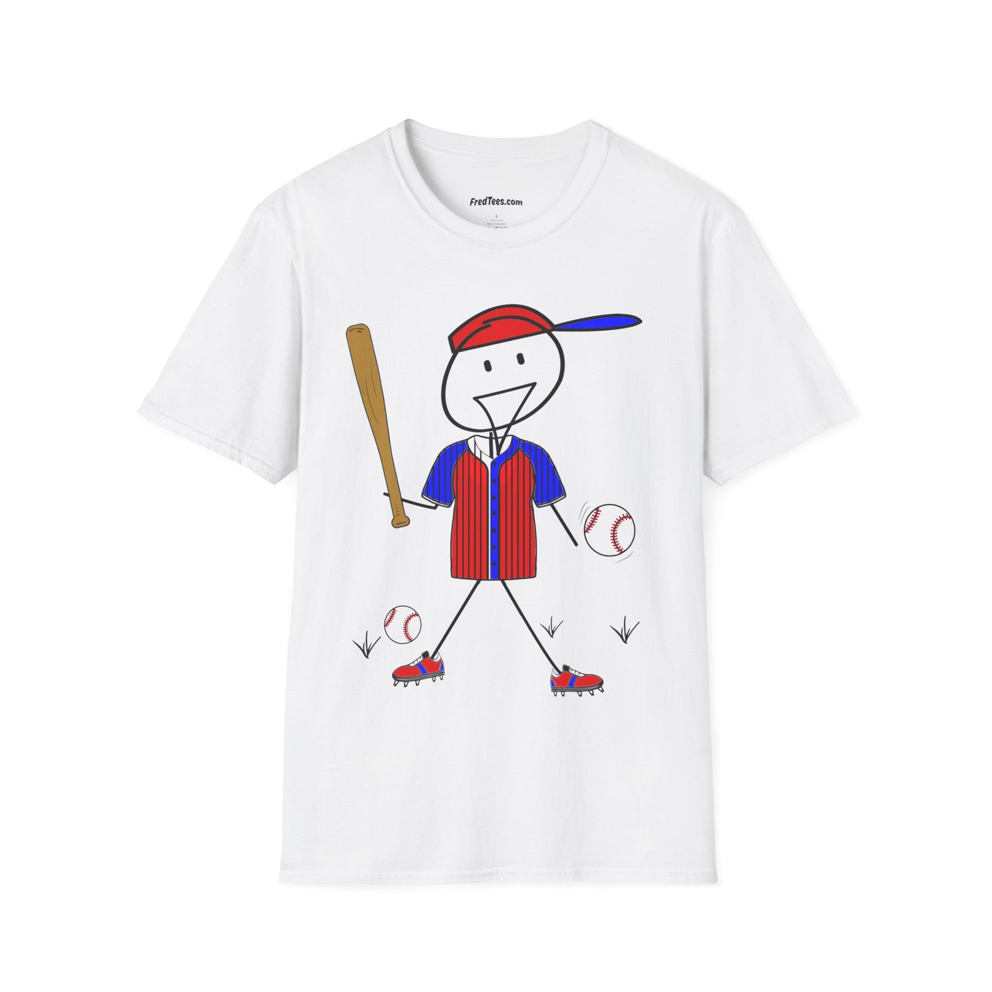 FRED is ready to PLAY BALL! His forever motto - HAVE FUN, PLAY HARD, DON’T QUIT! Red, White & Blue Pinstripe