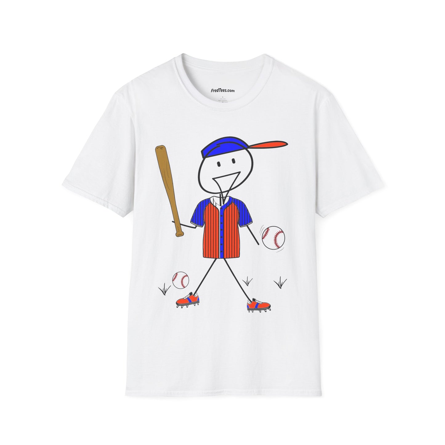 FRED is ready to PLAY BALL! His forever motto - HAVE FUN, PLAY HARD, DON’T QUIT! Orange & Royal Pinstripe