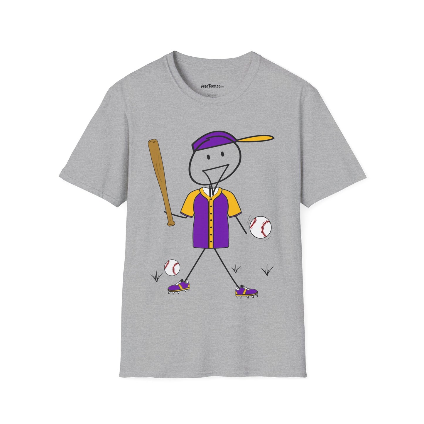 FRED is ready to PLAY BALL! His forever motto - HAVE FUN, PLAY HARD, DON’T QUIT! Purple & Yellow