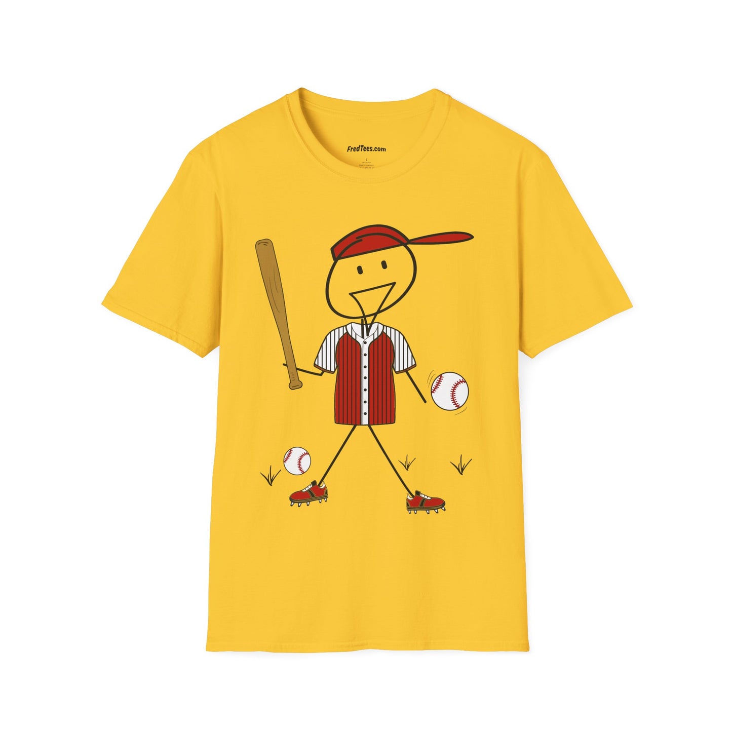 FRED is ready to PLAY BALL! His forever motto - HAVE FUN, PLAY HARD, DON’T QUIT! Red Pinstripe