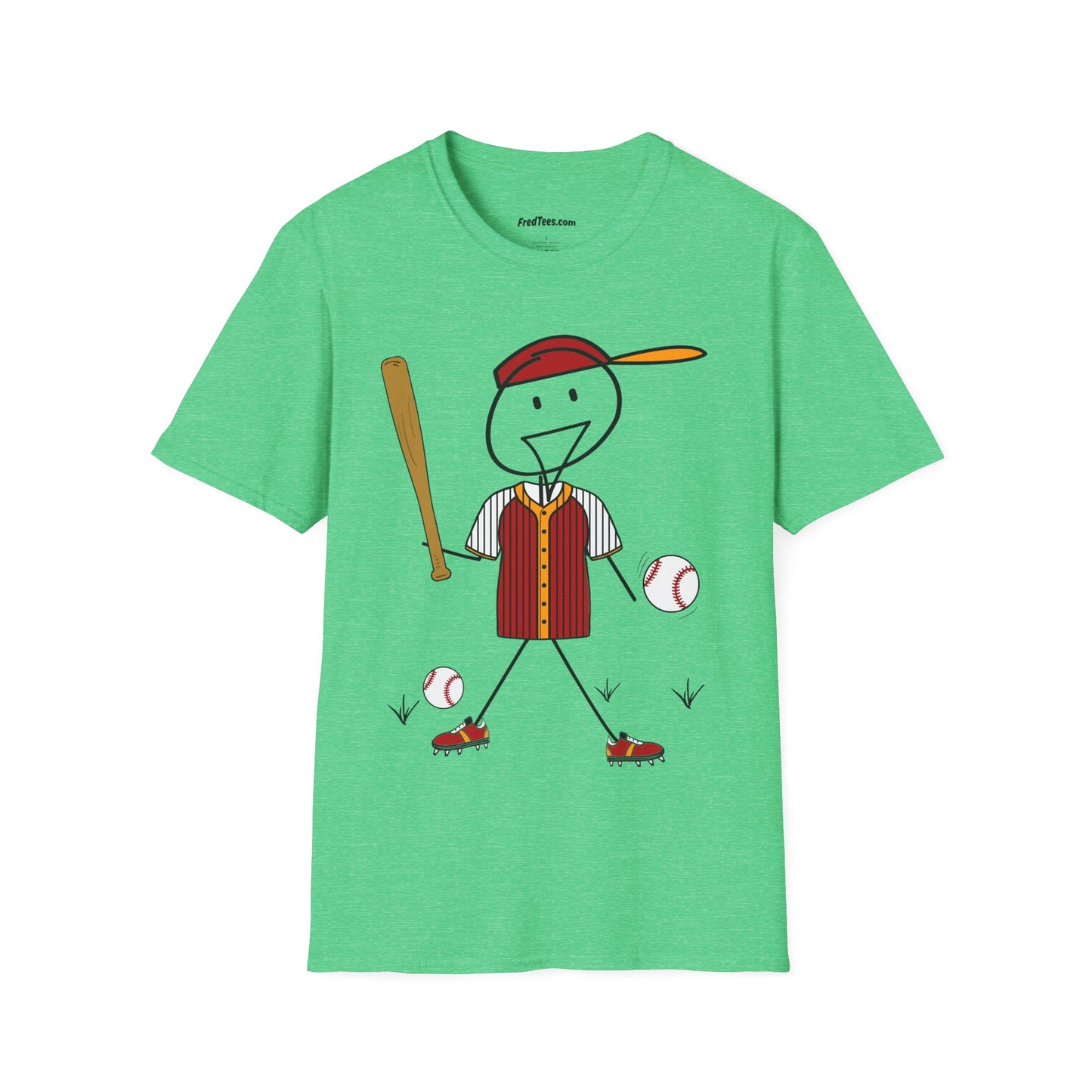 FRED is ready to PLAY BALL! His forever motto - HAVE FUN, PLAY HARD, DON’T QUIT! Red and gold pinstripe
