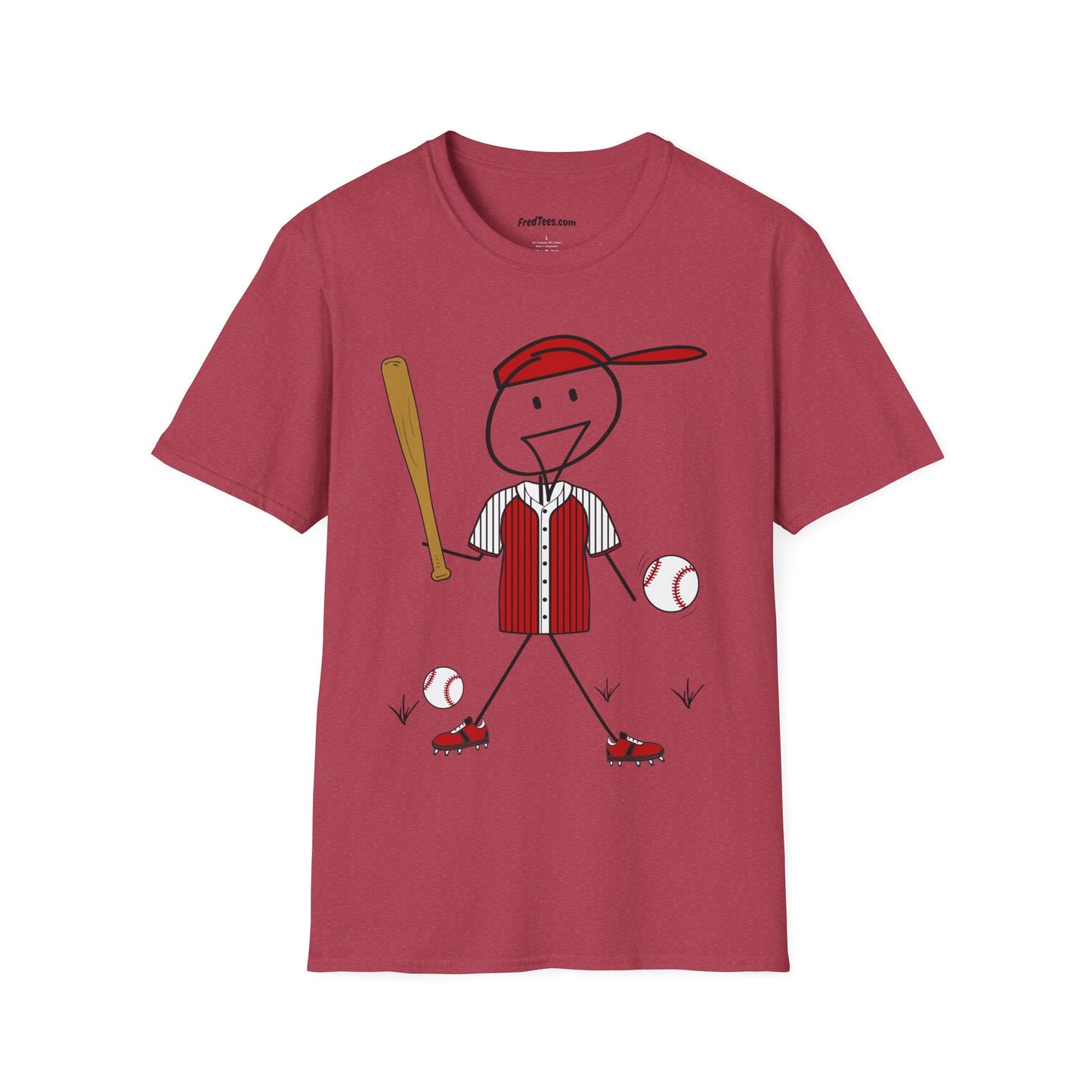 FRED is ready to PLAY BALL! His forever motto - HAVE FUN, PLAY HARD, DON’T QUIT! Red Pinstripe