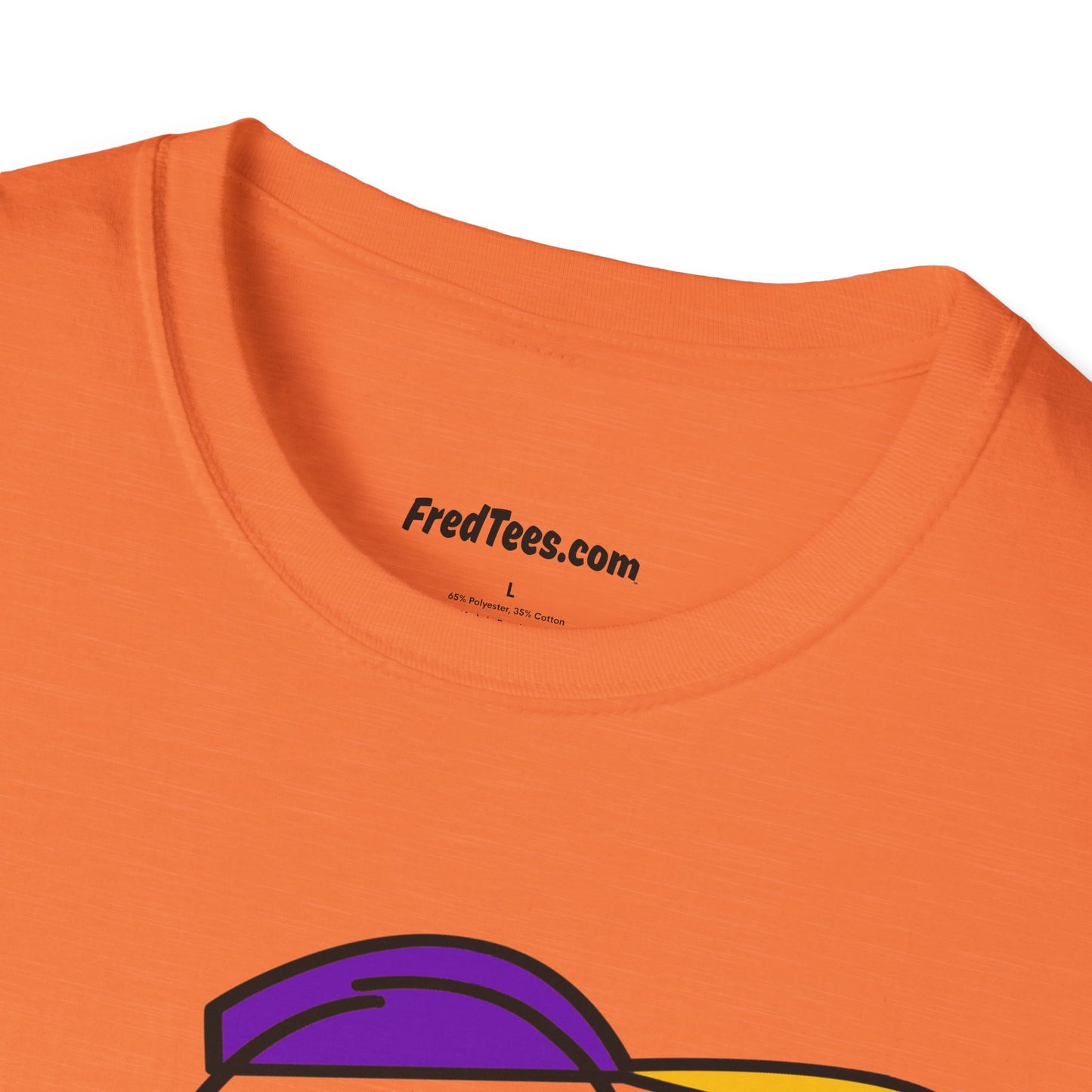 FRED is ready to PLAY BALL! His forever motto - HAVE FUN, PLAY HARD, DON’T QUIT! Purple & Yellow Pinstripe