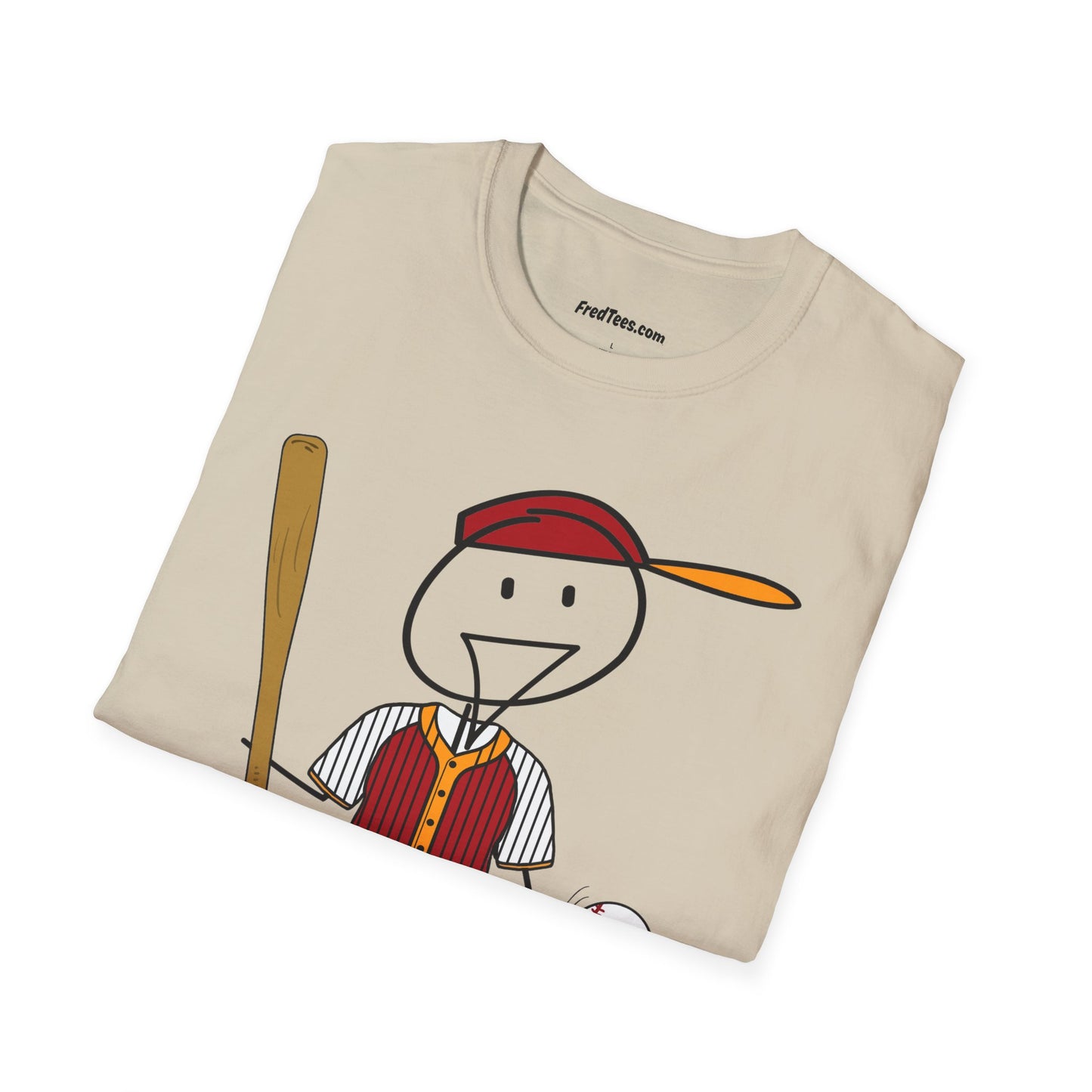FRED is ready to PLAY BALL! His forever motto - HAVE FUN, PLAY HARD, DON’T QUIT! Red and gold pinstripe