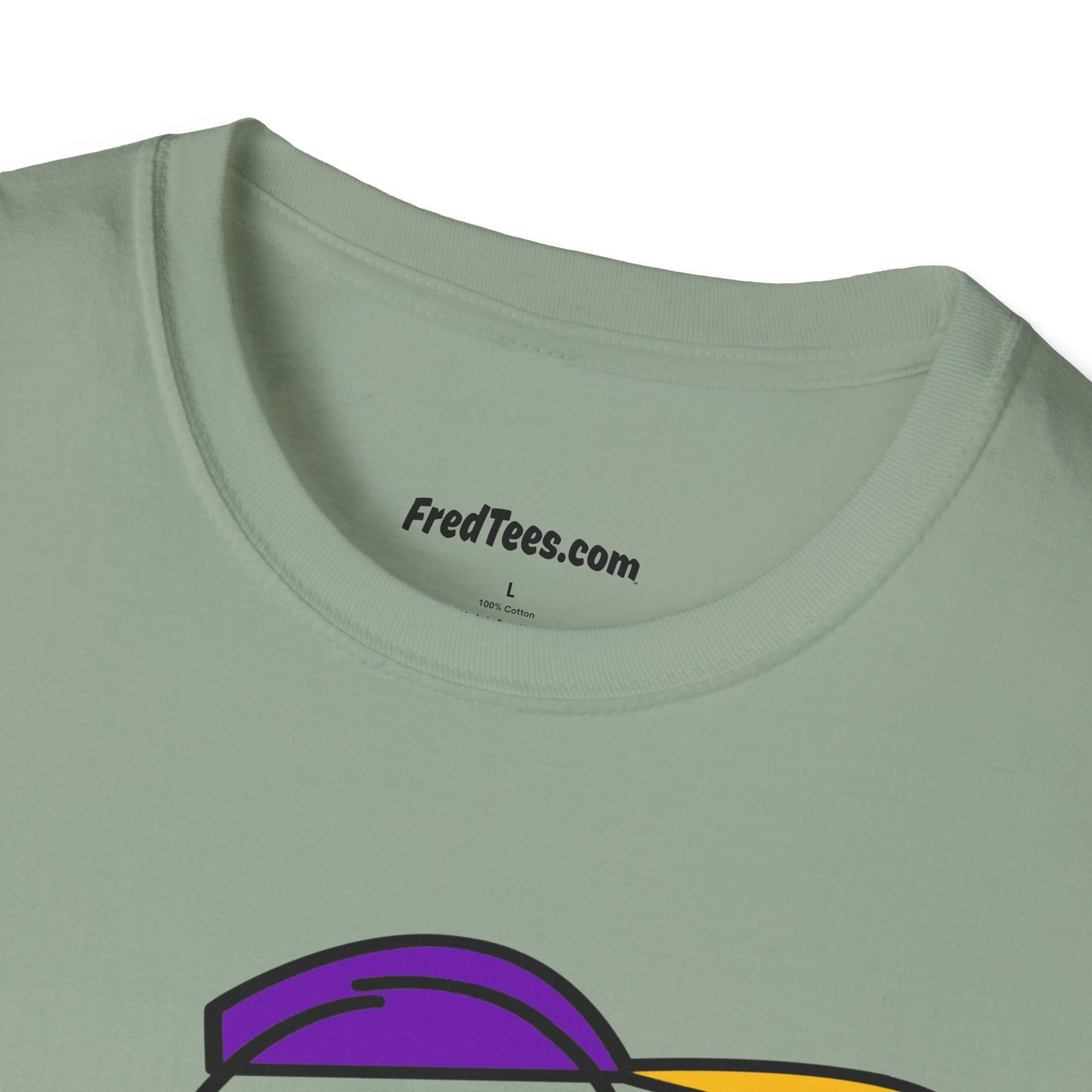 FRED is ready to PLAY BALL! His forever motto - HAVE FUN, PLAY HARD, DON’T QUIT! Purple & Yellow Pinstripe