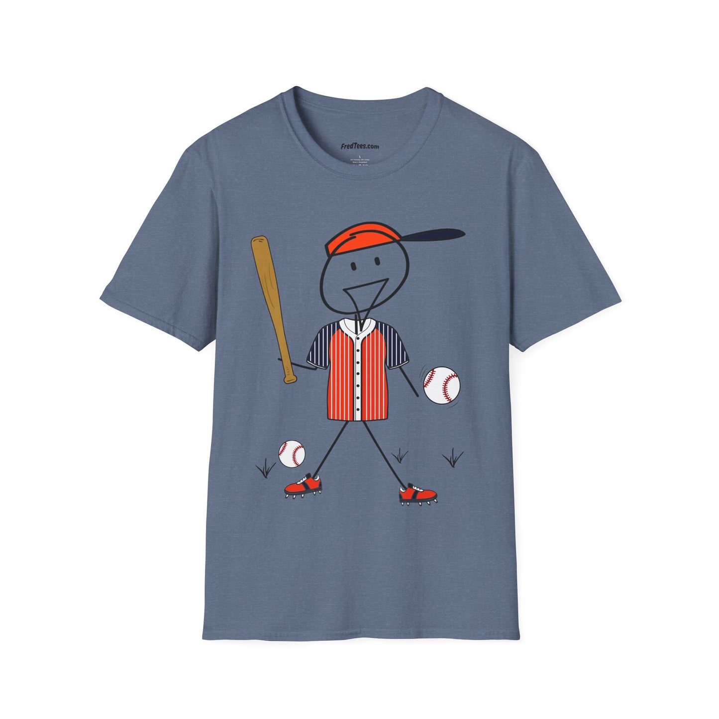 FRED is ready to PLAY BALL! His forever motto - HAVE FUN, PLAY HARD, DON’T QUIT! Orange & Navy Pinstripe