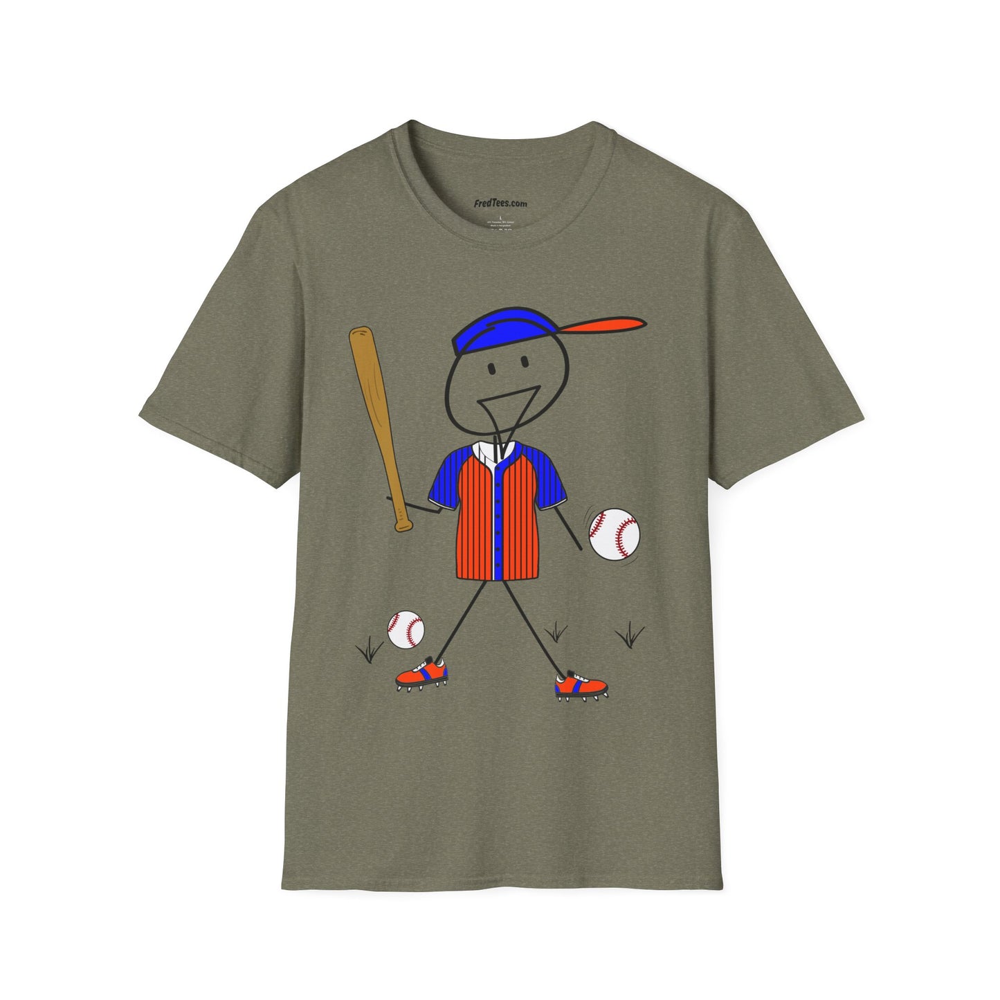 FRED is ready to PLAY BALL! His forever motto - HAVE FUN, PLAY HARD, DON’T QUIT! Orange & Royal Pinstripe