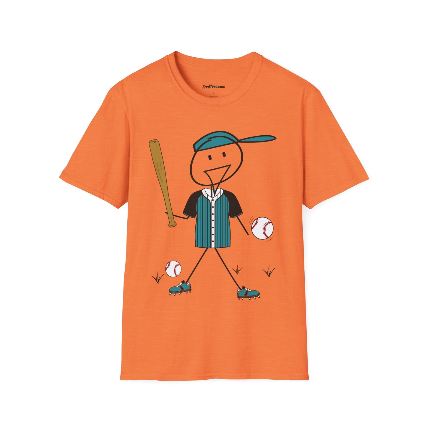FRED is ready to PLAY BALL! His forever motto - HAVE FUN, PLAY HARD, DON’T QUIT! Teal & Black Pinstripe