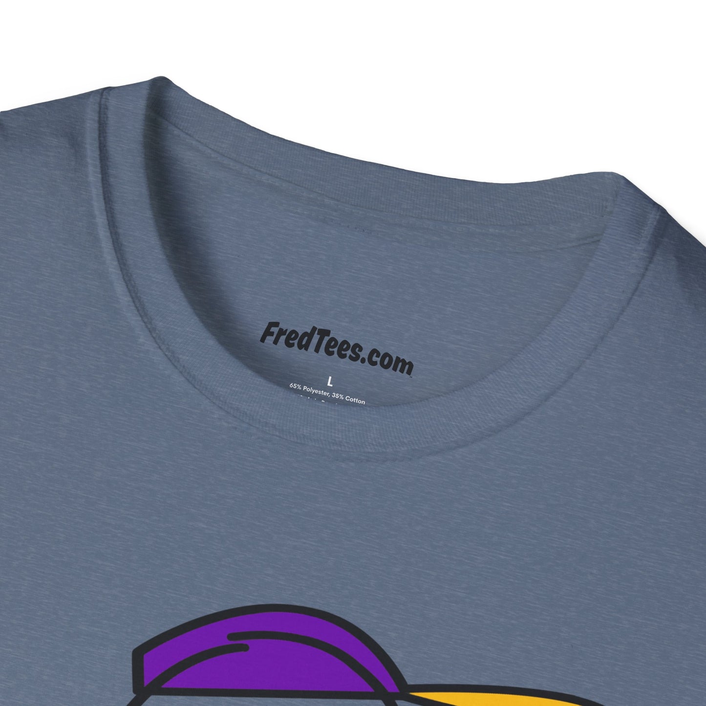 FRED is ready to PLAY BALL! His forever motto - HAVE FUN, PLAY HARD, DON’T QUIT! Purple & Yellow Pinstripe