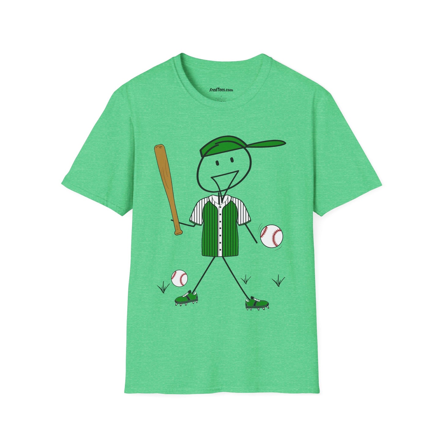 FRED is ready to PLAY BALL! His forever motto - HAVE FUN, PLAY HARD, DON’T QUIT! Green Pinstripe