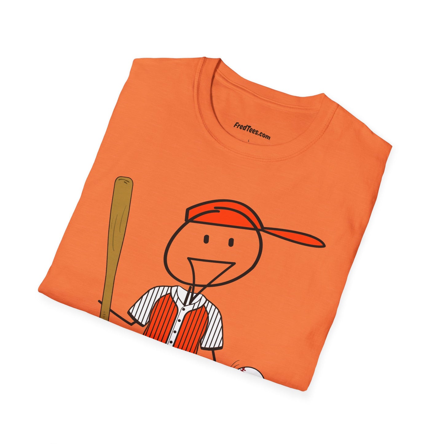 FRED is ready to PLAY BALL! His forever motto - HAVE FUN, PLAY HARD, DON’T QUIT! Orange & Black Pinstripe