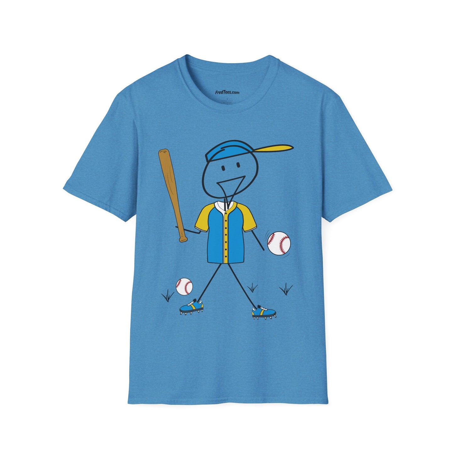 FRED is ready to PLAY BALL! His forever motto - HAVE FUN, PLAY HARD, DON’T QUIT! Aqua & Yellow