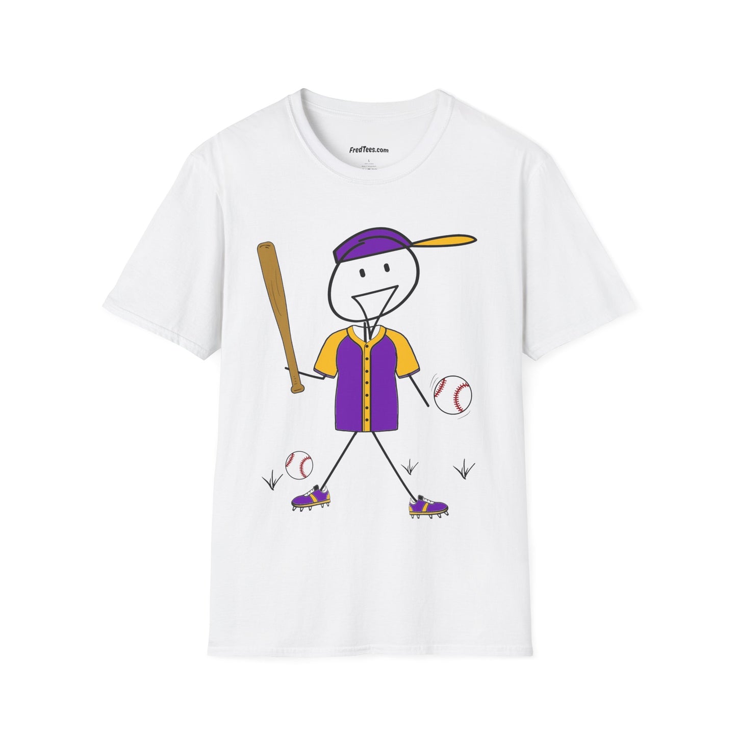 FRED is ready to PLAY BALL! His forever motto - HAVE FUN, PLAY HARD, DON’T QUIT! Purple & Yellow