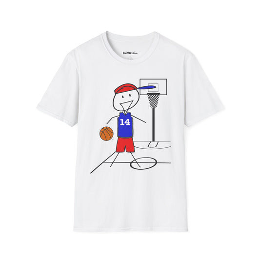 FRED is ready for the court! His forever motto - HAVE FUN, PLAY HARD, DON’T QUIT! Red & Blue