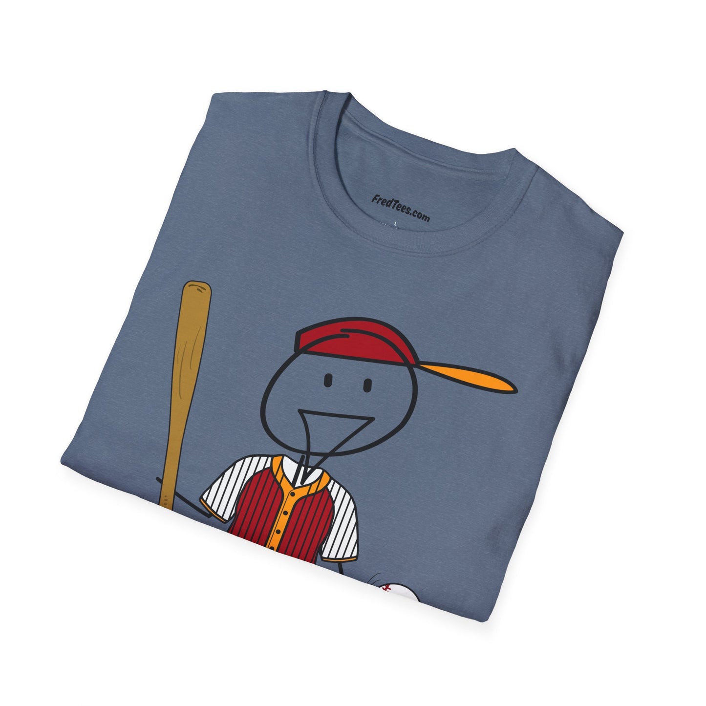 FRED is ready to PLAY BALL! His forever motto - HAVE FUN, PLAY HARD, DON’T QUIT! Red and gold pinstripe