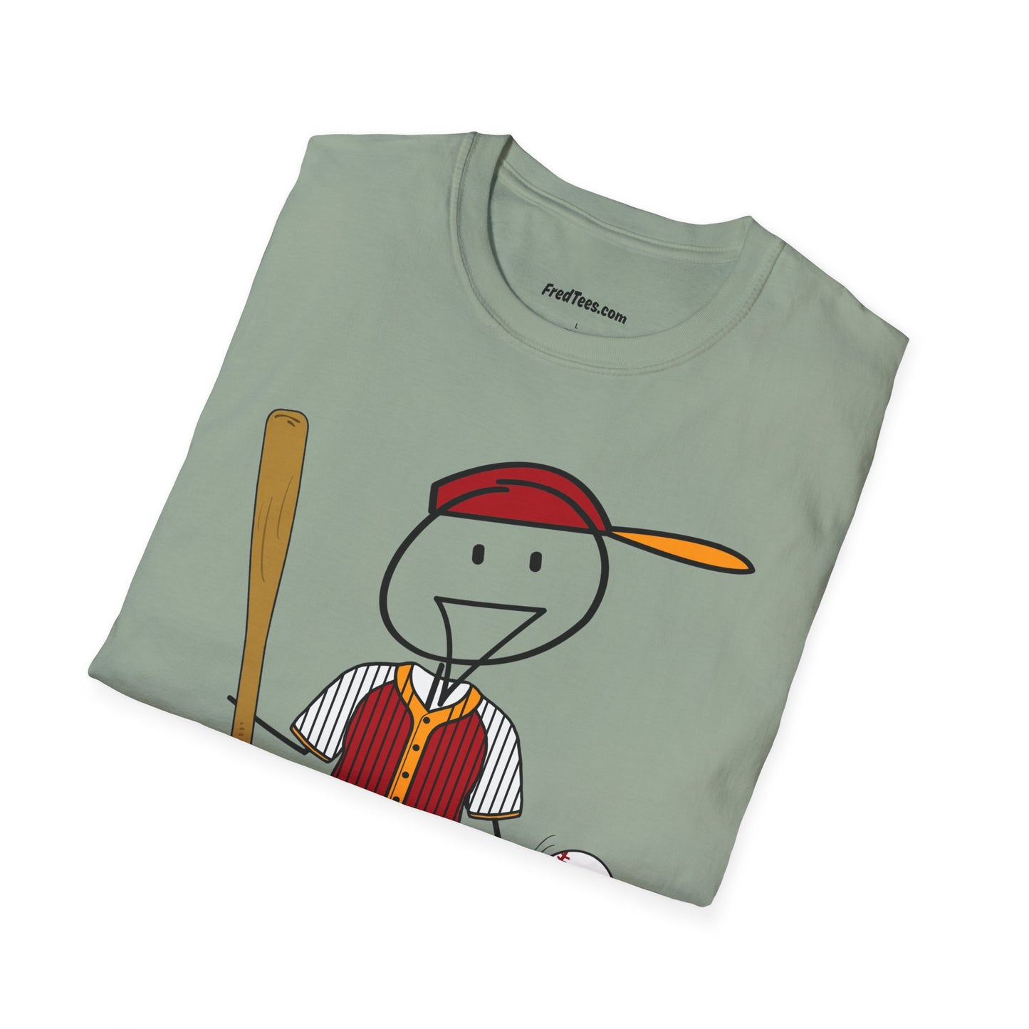 FRED is ready to PLAY BALL! His forever motto - HAVE FUN, PLAY HARD, DON’T QUIT! Red and gold pinstripe